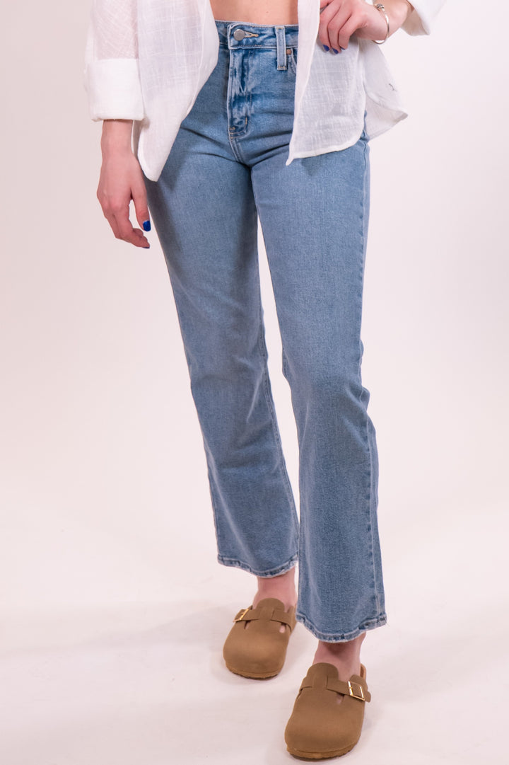 Just Black Denim Light Slim Cropped Bootcut Jeans