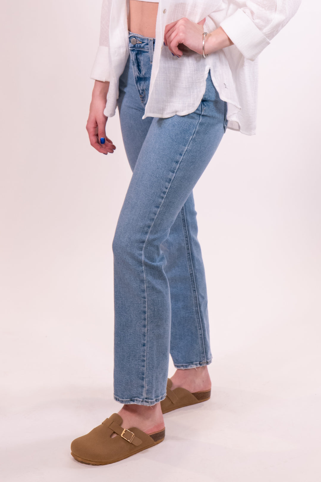 Just Black Denim Light Slim Cropped Bootcut Jeans