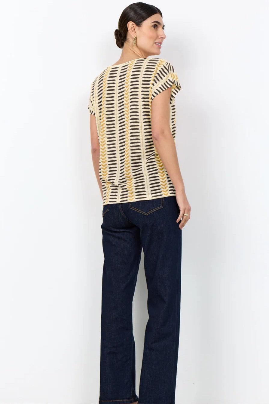 Soyaconcept Black & Yellow  Aretha Geometric Top