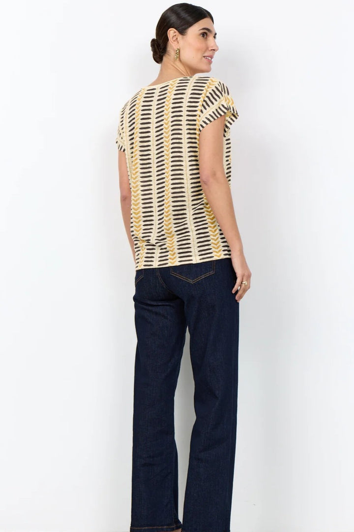 Soyaconcept Black & Yellow  Aretha Geometric Top