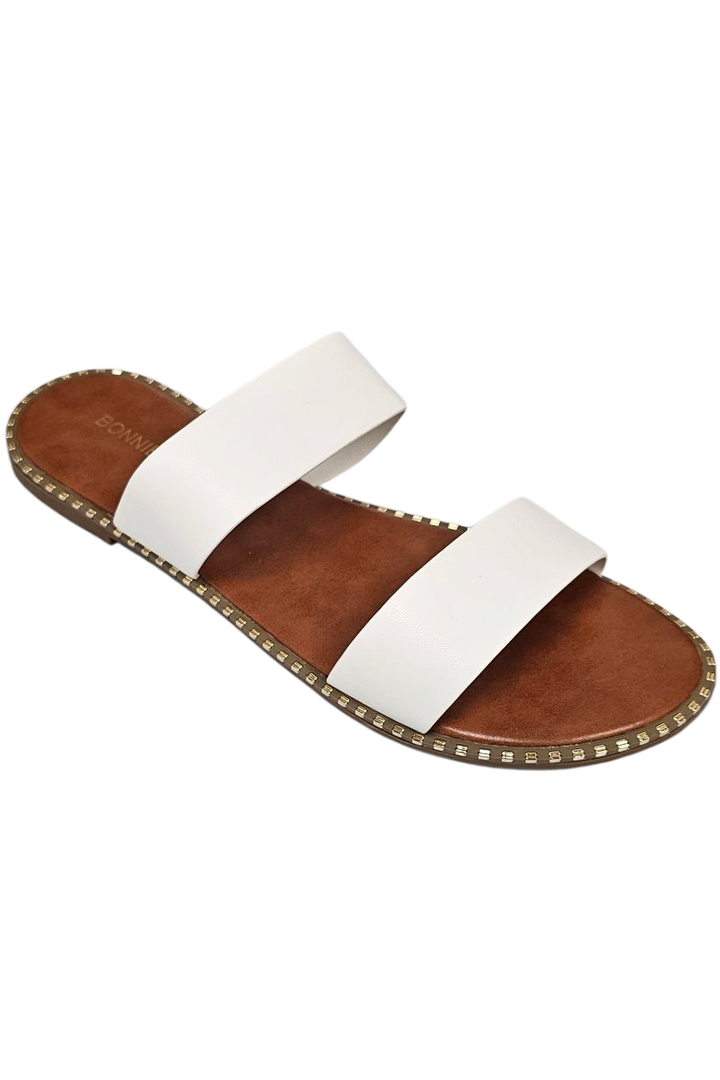 Micah White Double Strap Slide Sandal