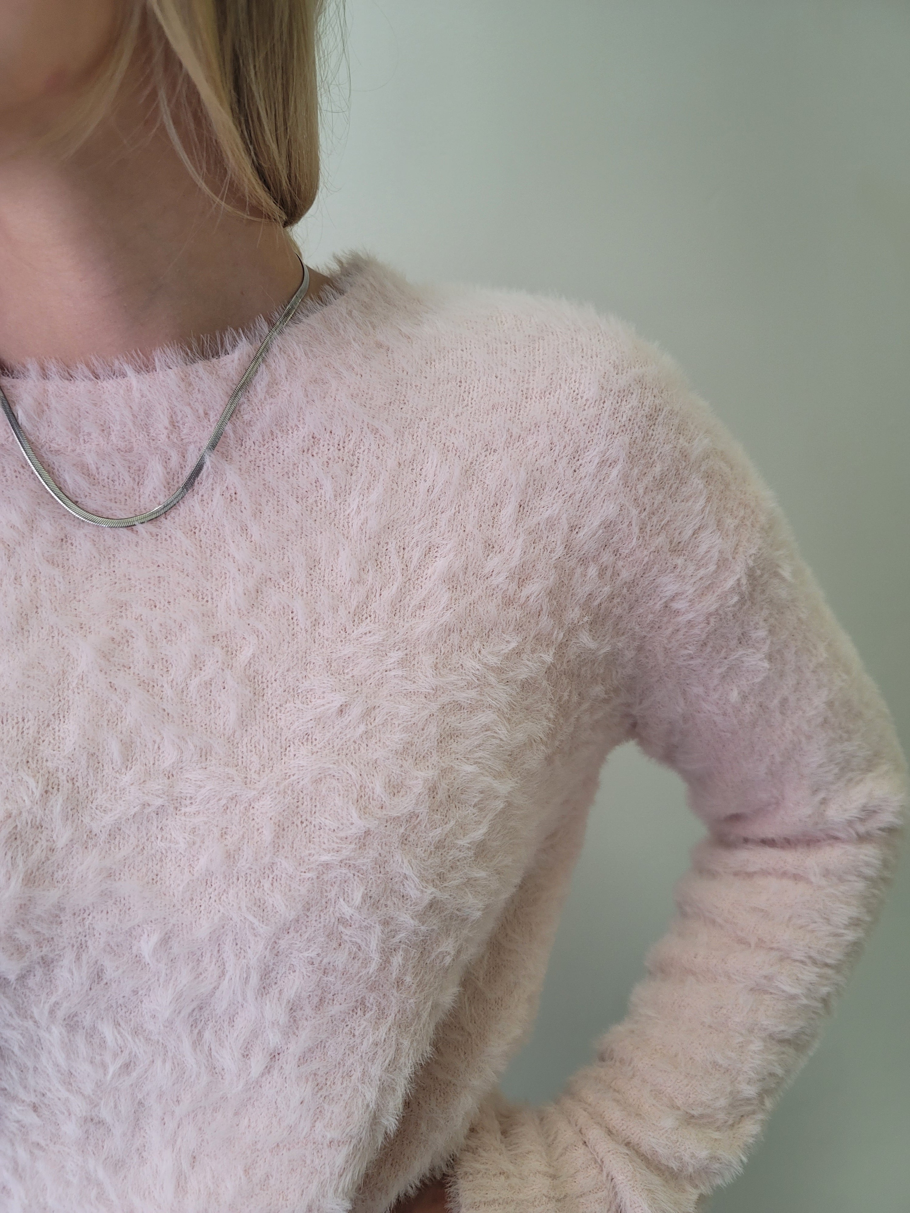 Pink eyelash clearance sweater