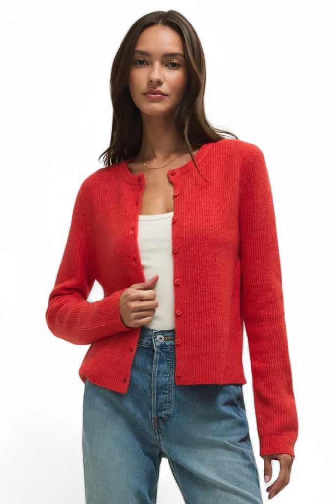 Z Supply Bright Red Medina Cozy Cardigan