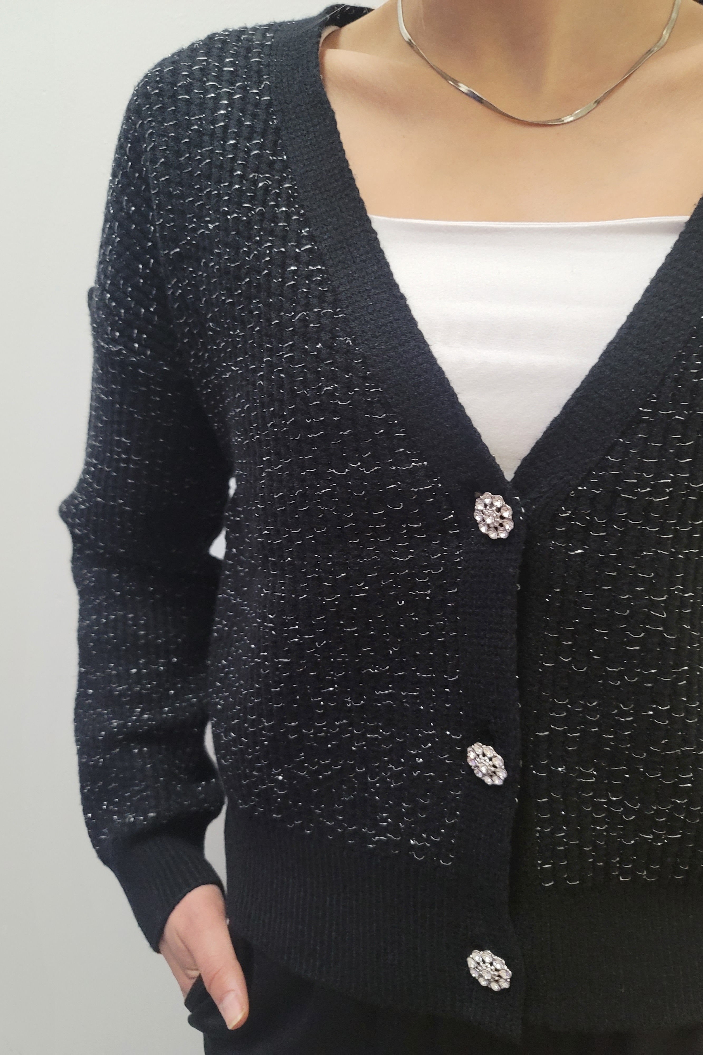 Black and 2024 silver cardigan