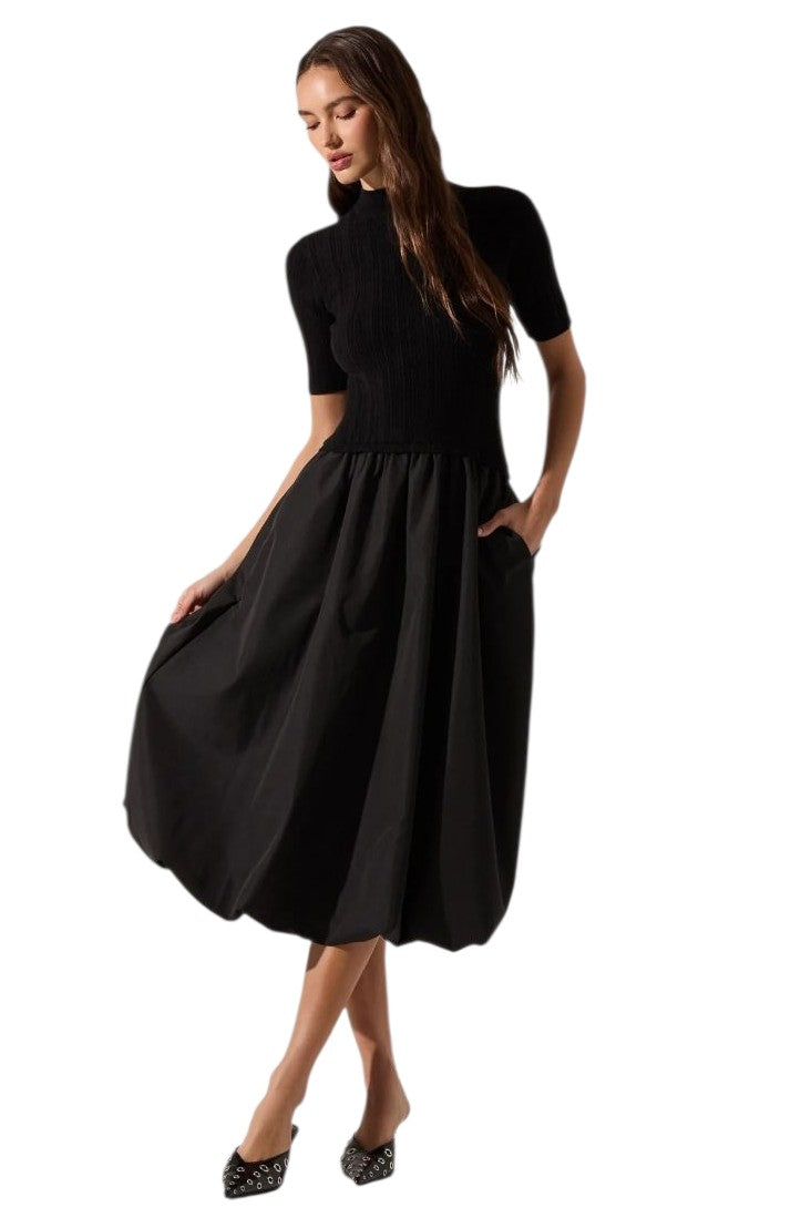 Astr Caerlion Contrast Knit Midi Dress