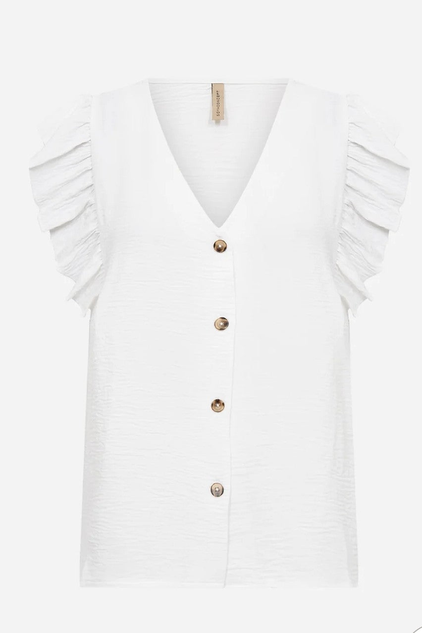 Soyaconcept White Cath Front Button Down Blouse