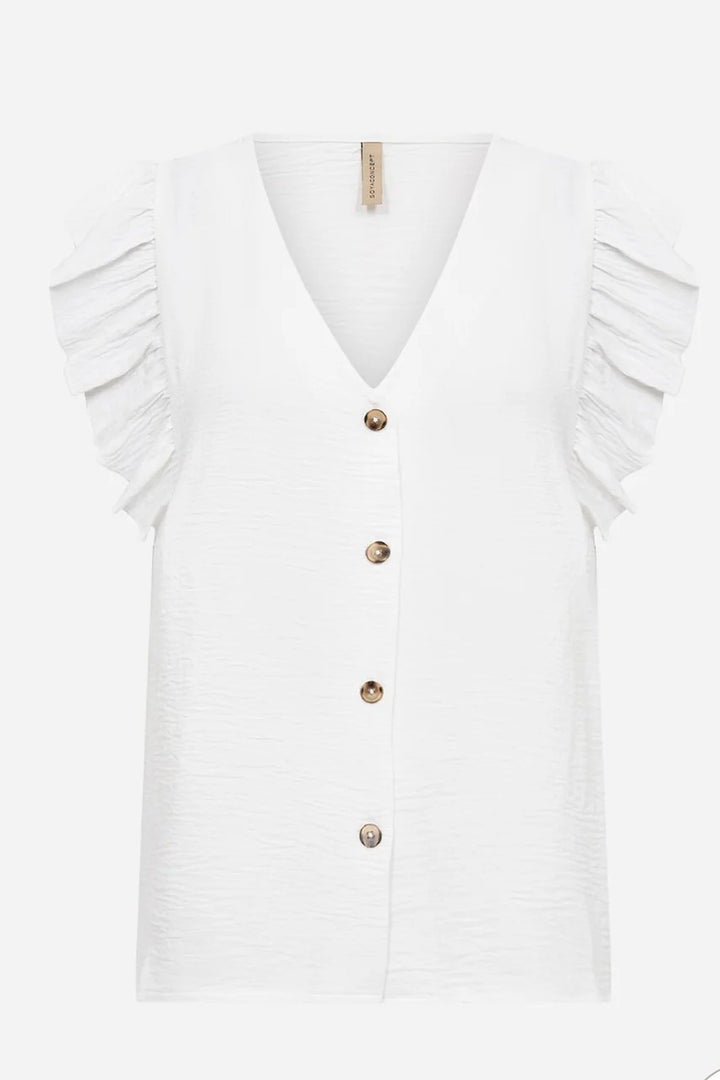 Soyaconcept White Cath Front Button Down Blouse
