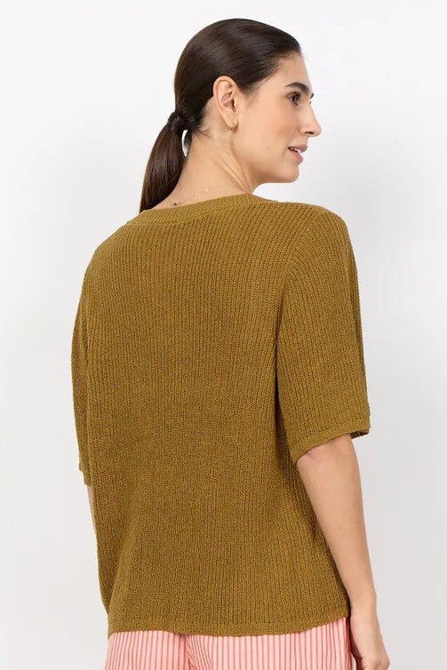 Soyaconcept Butternut Felizia V Neck Short Sleeve Knit Top
