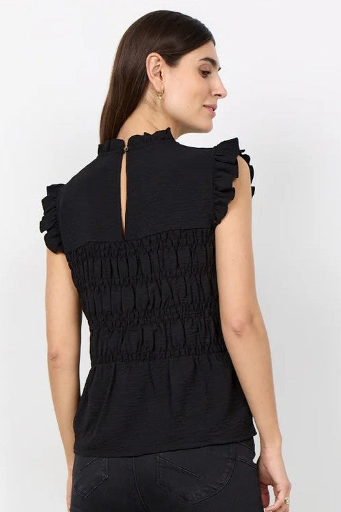 Soyaconcept Black Cath Tiered Ruffle Top