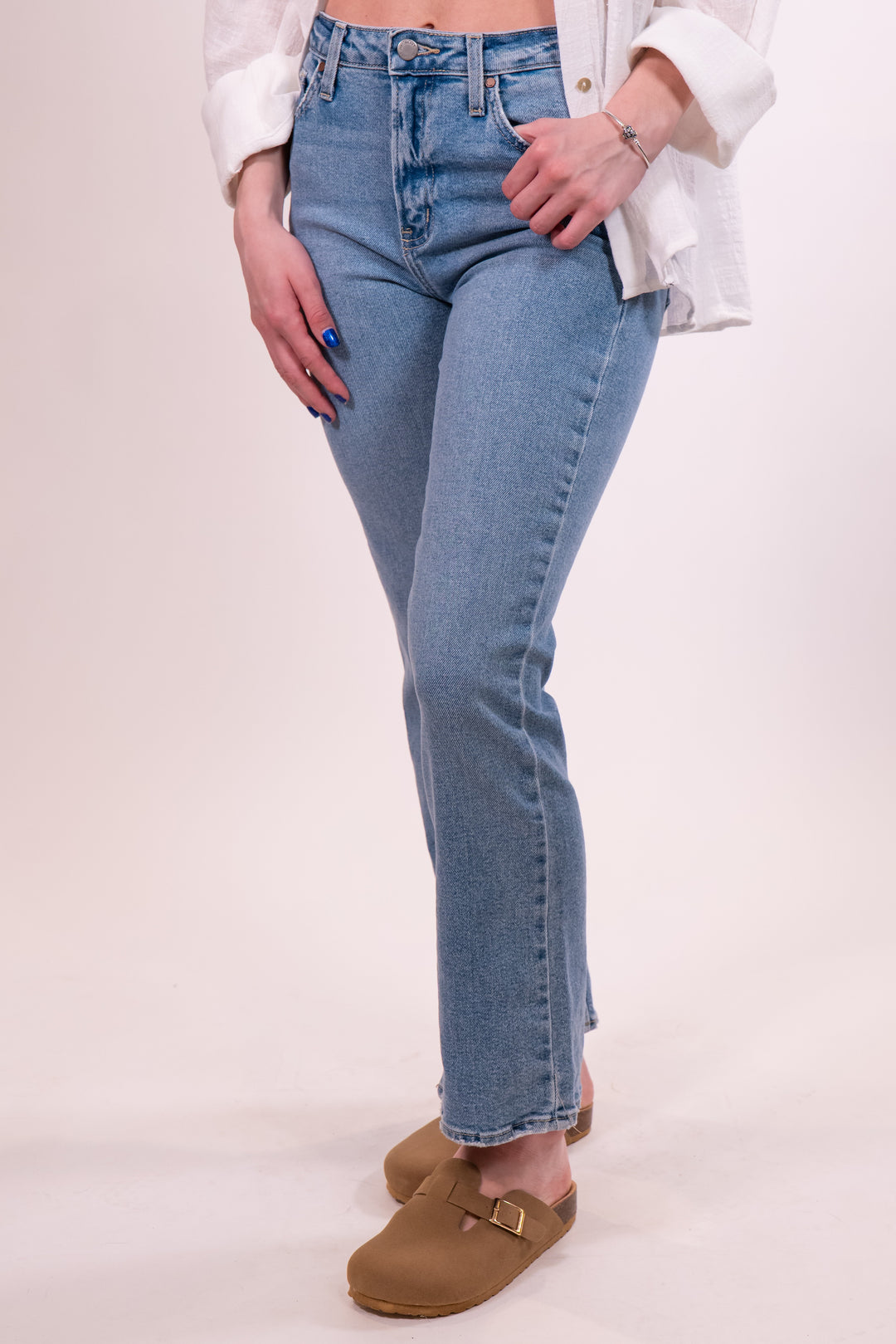 Just Black Denim Light Slim Cropped Bootcut Jeans