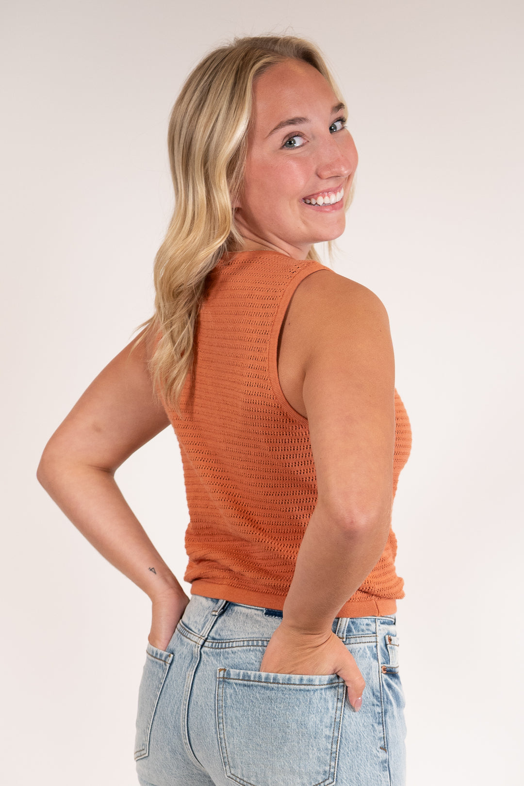 Sadie & Sage Rust Meg Sweater Tank Top