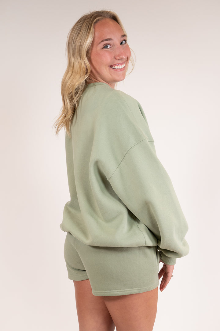 Sage Green Everyday Oversized Crewneck