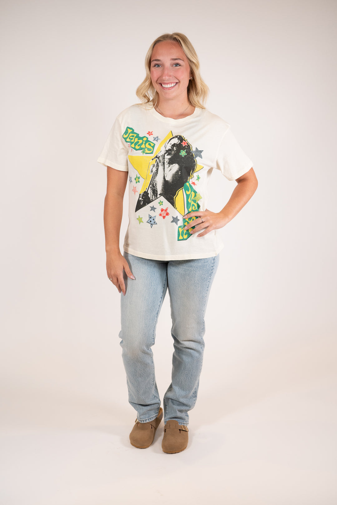 Daydreamer Janis Joplin Scrapbook Art Band Graphic Tee