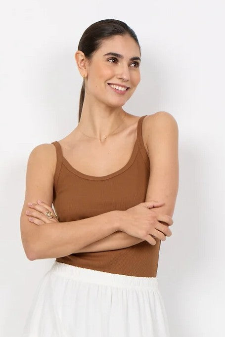 Soyaconcept Toffee Brown Mignon Knit Tank Top