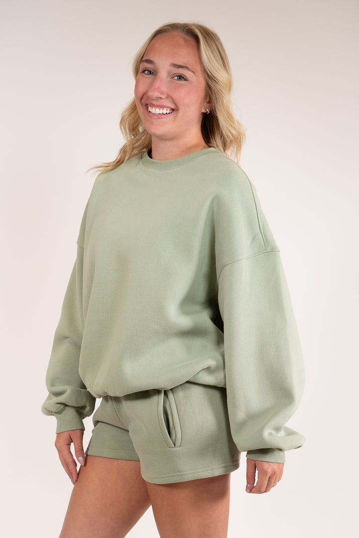 Sage Green Everyday Oversized Crewneck