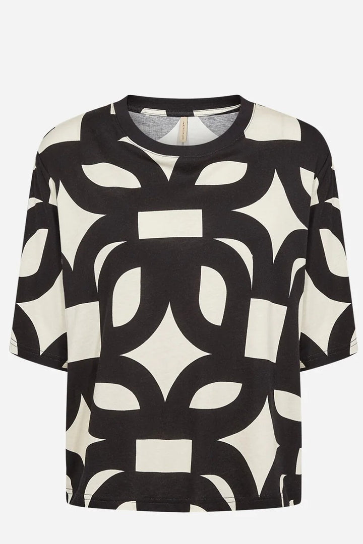 Soyaconcept Black & White Felicity Graphic Boxy Top
