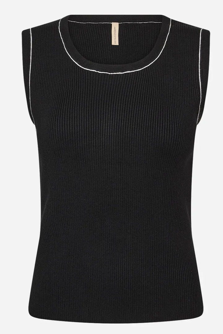 Soyaconcept Black & White Trim Dollie Knit Tank