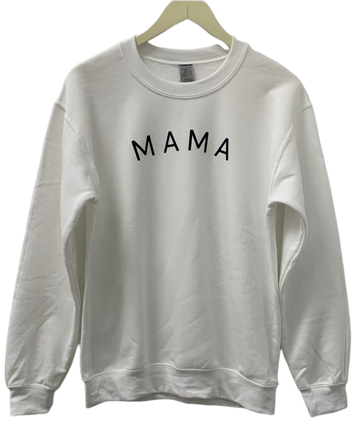 White MAMA Graphic Crewneck Sweatshirt