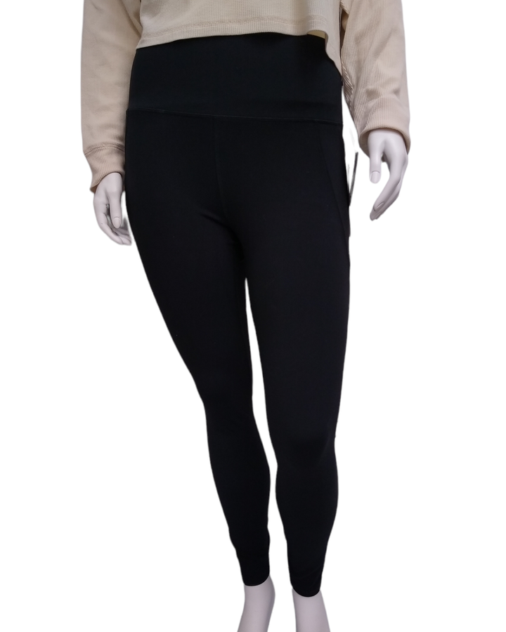 Curvy Tapered Band Essential Solid Highwaist Leggings