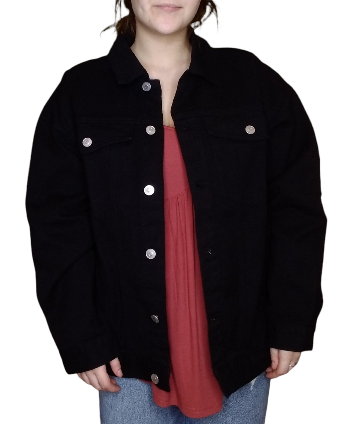 Black Oversized Twill Denim Jacket