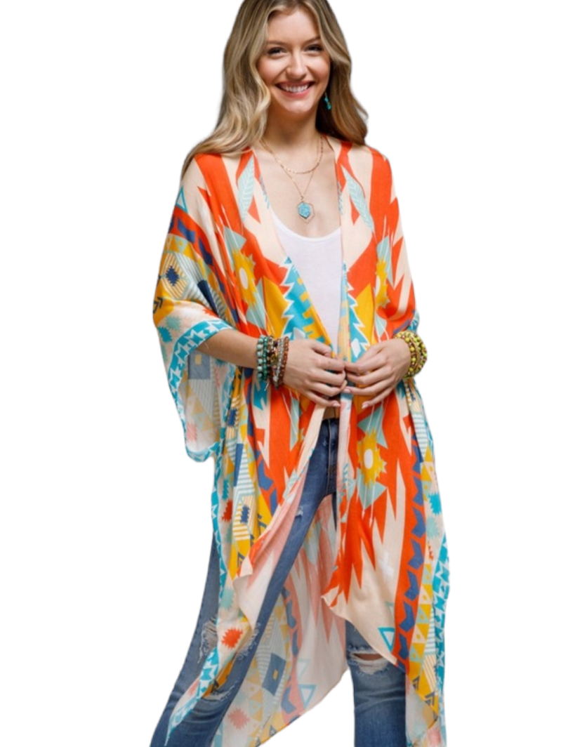 Key West Bright Aztec Kimono
