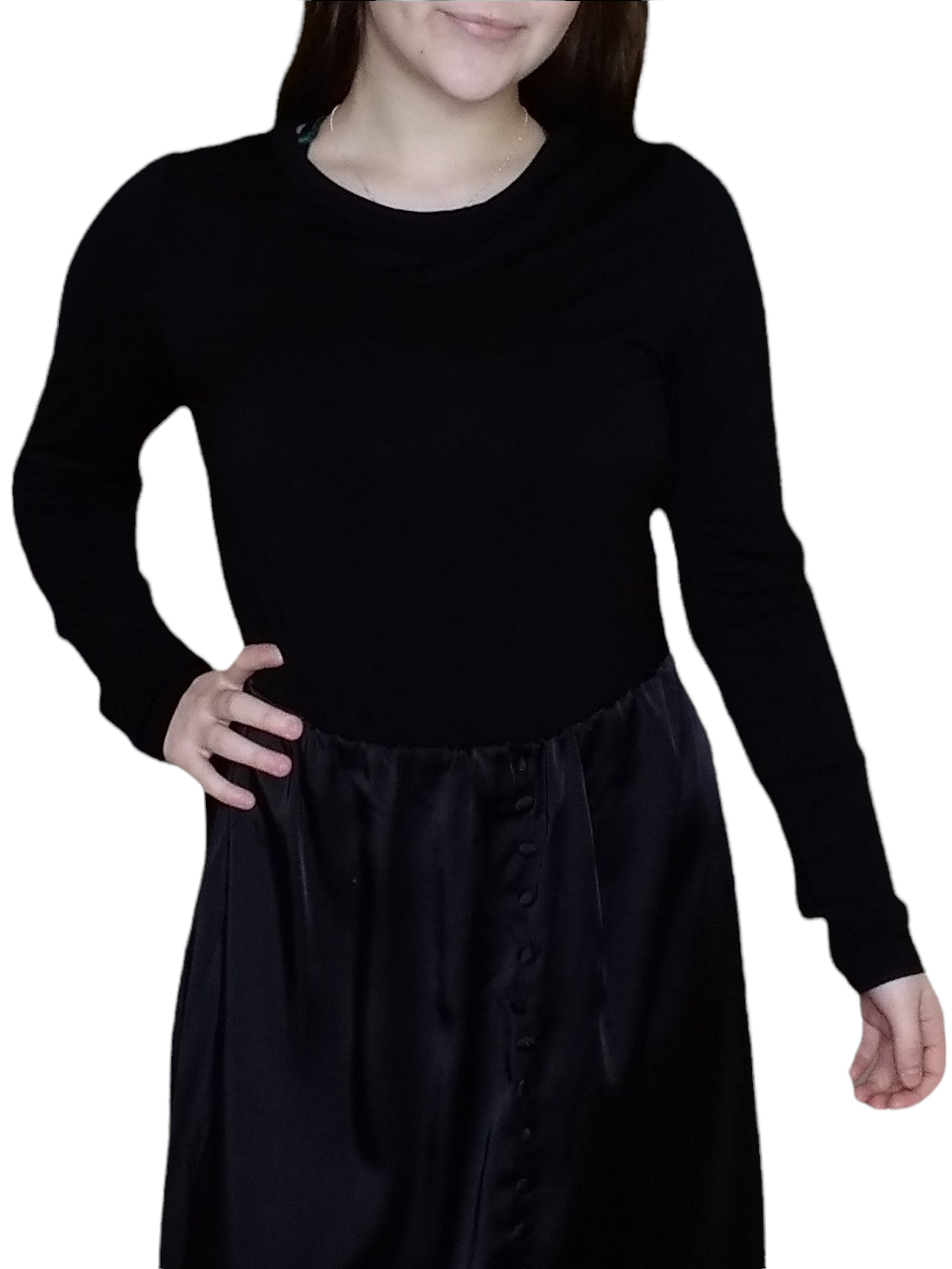 Black Long Sleeve Stretchy Bodysuit