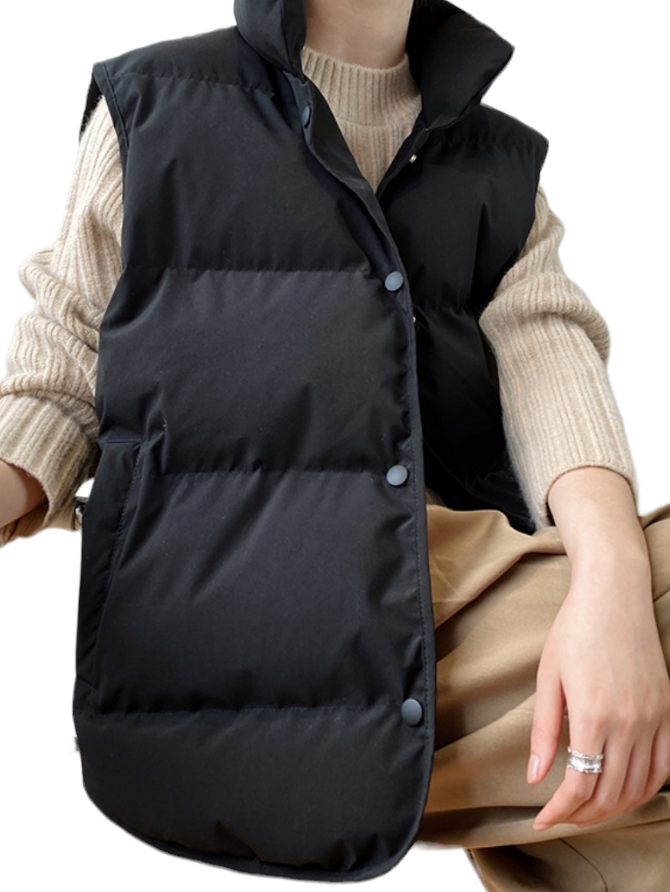 Black Comfy Puffer Vest