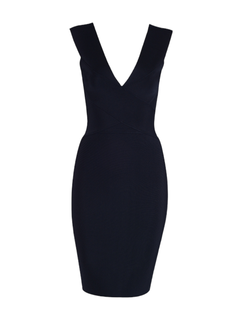 black knee length bandage dress Vestido Mini Bandage Leila - Negro