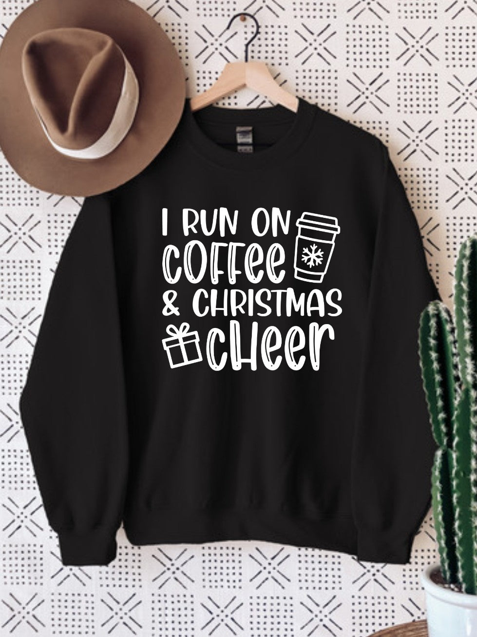 Coffee & Christmas Cheer Black Sweatshirt