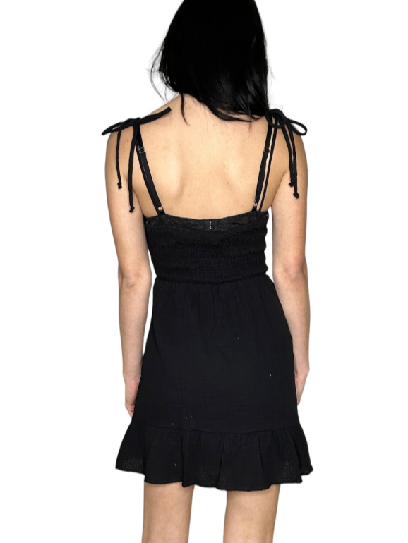 LeLis Black Tie Strap Mini Dress