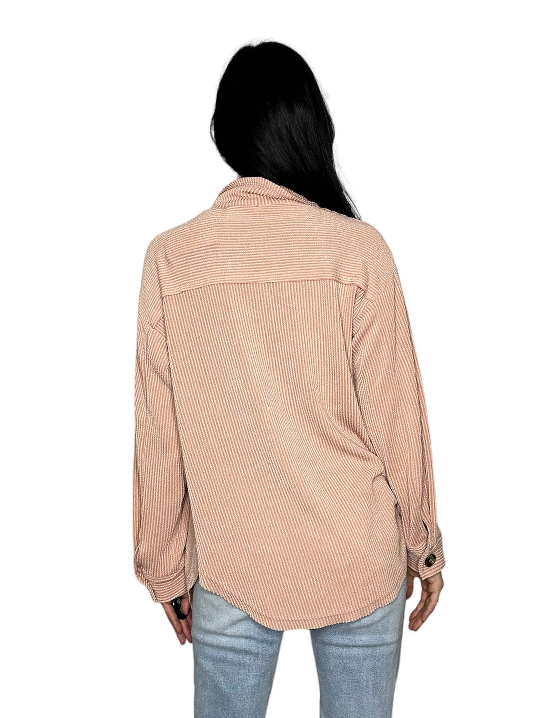 Sherbet Ribbed Cord Button Jacket