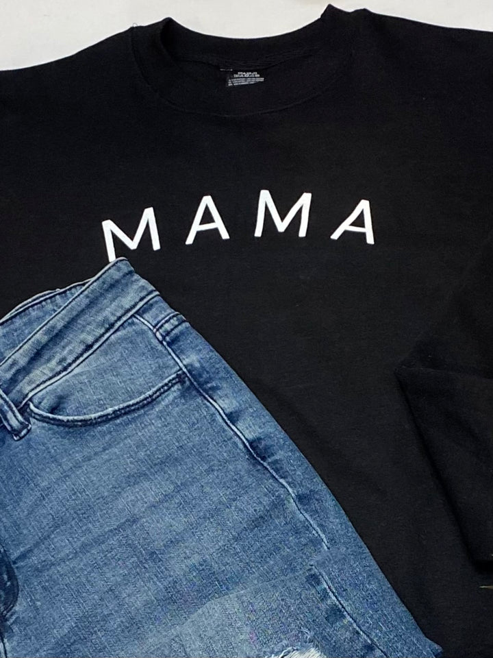 Mama Black Graphic Crewneck Sweatshirt