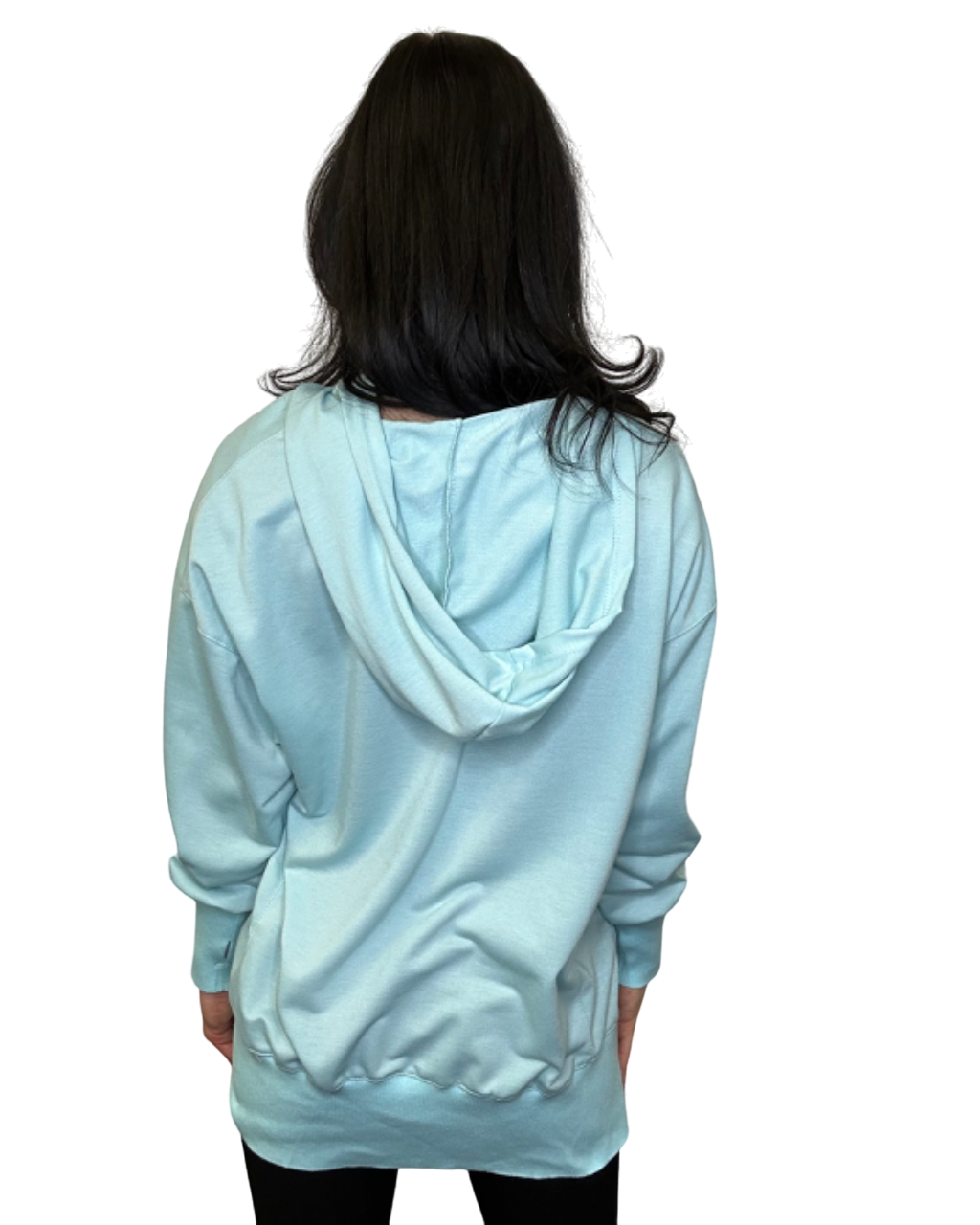 Aqua Blue Washed French Terry Oversized Hoodie